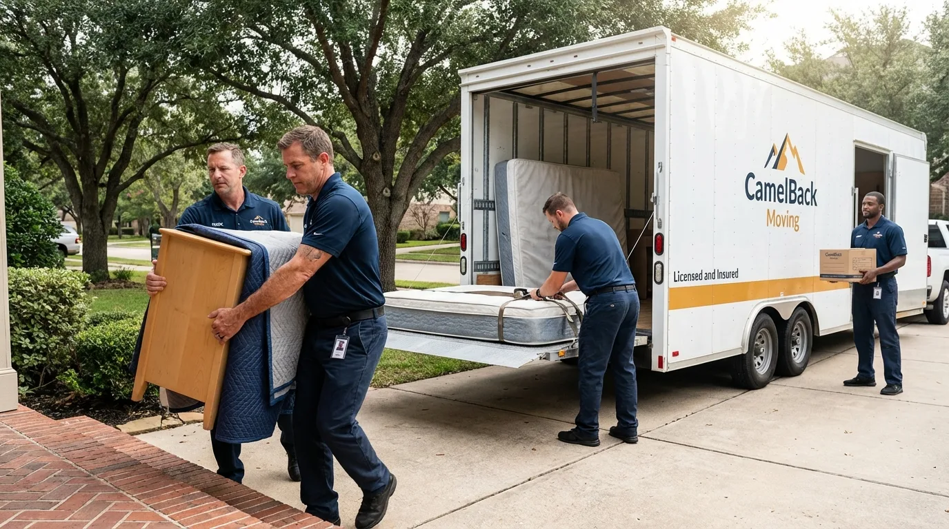 Crew loading residential truck for cross-state move from Buffalo, SC