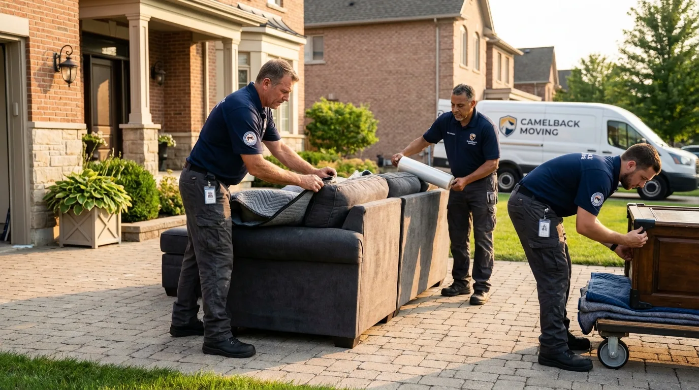 Large estate moving crew wrapping furniture in Buffalo, SC